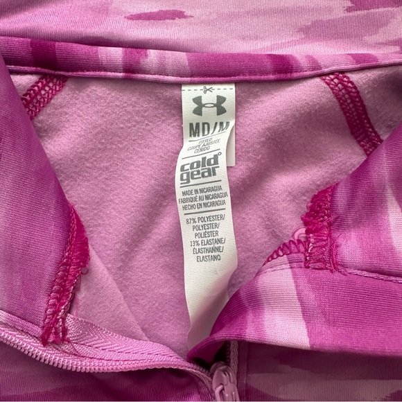 Under Armour Cold Gear Pink Camo Quarter Zip Top - Picture 4 of 4